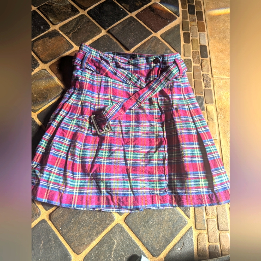 The real ultra pink plaid skirt
